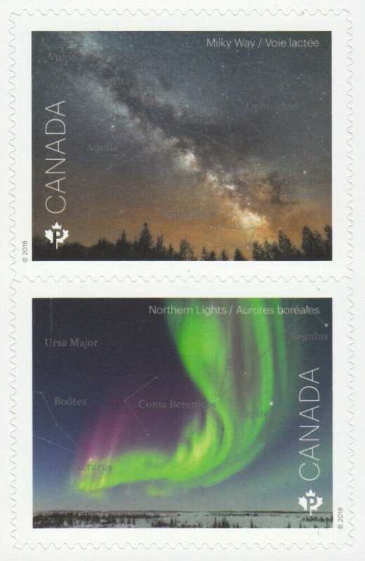 ASTRONOMY, MILKY WAY, NORTHERN LIGHTS = Back BKLT Page of 4 Canada 2018