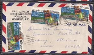 Philippines to Techney IL 1970 Airmail cover 