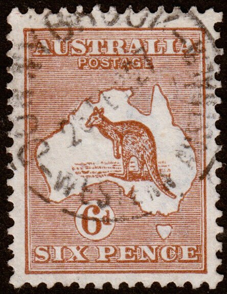 Australia Scott 49, Die IV, Yellow Brown (1923) Used F-VF M