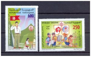 2003- Tunisia- The 70th Anniversary of the Tunisian Scouts-Complete set 2v.MNH** 