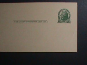 ​UNITED STATES-1875 OVER 140 YEARS-THOMAS JEFFERSON MNH PAID POST CARD VF