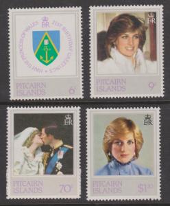 Pitcairn Islands 1982 Princess Diana Birthday Set Sc#213-216 MNH