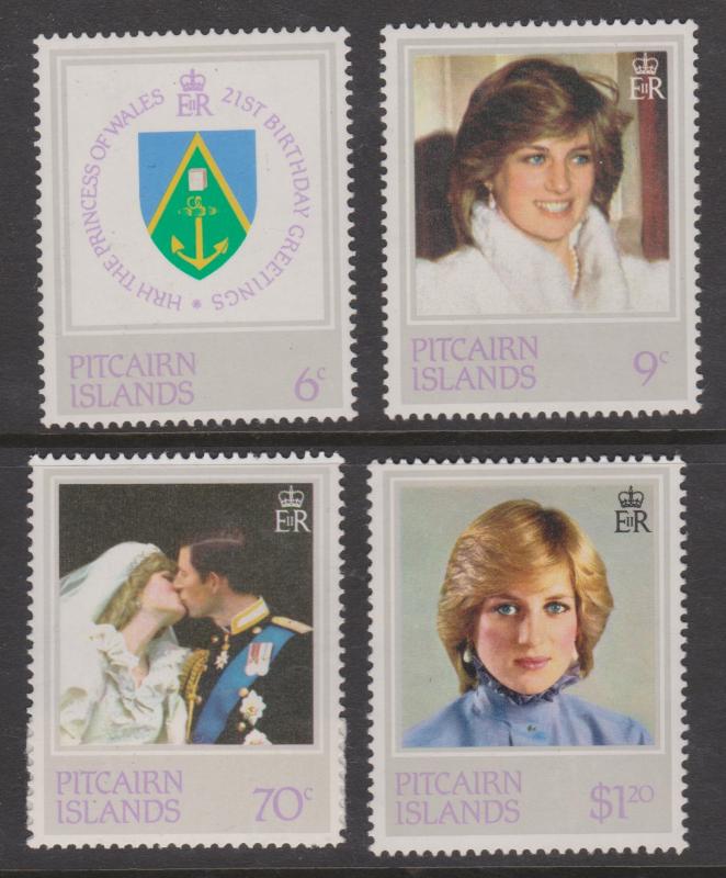 Pitcairn Islands 1982 Princess Diana Birthday Set Sc#213-216 MNH
