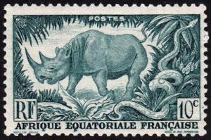 French Equatorial Africa - Scott 166 - Mint-Hinged - Pencil Marks on Back