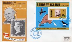 Bardsey Island 1979 Sir Rowland Hill/Birds/Map  S/S  F.D.C.