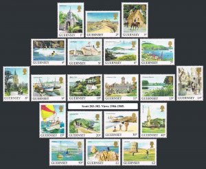 Guernsey 283-302,MNH.Michel 288-297,325-334. Views 1984-1985.Yachts,Castles.