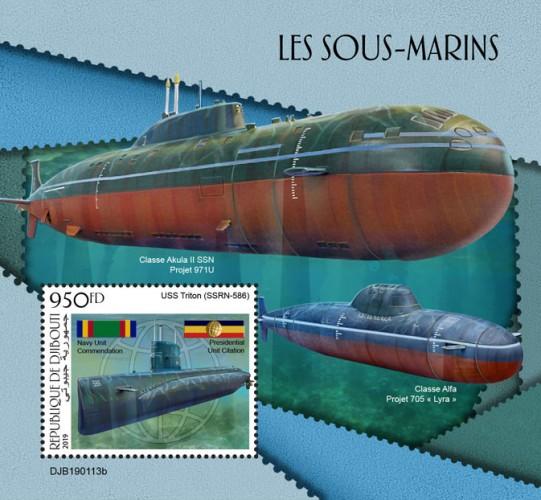 DJIBUTI - 2019 - Submarines - Perf Souv Sheet - MNH