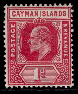 CAYMAN ISLANDS EDVII SG26, 1d carmine, UNUSED.