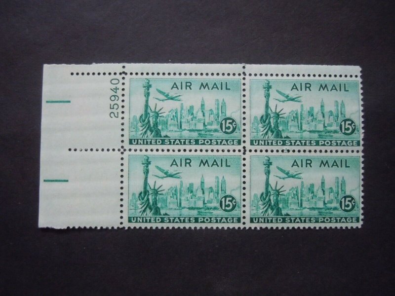#C35b 15c NY City Skyline Plate Block #25940 UL MNH OG VF Dry Printing #3