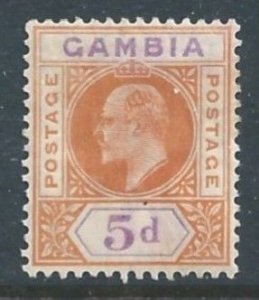 Gambia #51 MH 5p King Edward VII - Wmk. 3