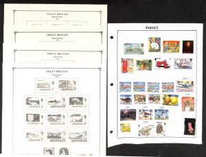 Jersey Stamp Collection on 16 Scott International Pages, 1969-1986 (BC)