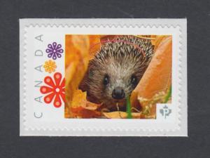 lq. HEDGEHOG in LEAVES = MNH stamp Canada 2014 [pp9h2/2]