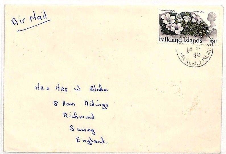 SS134 1978 FALKLANDS  to GB Surrey Richmond Commercial Airmail {samwells-covers}