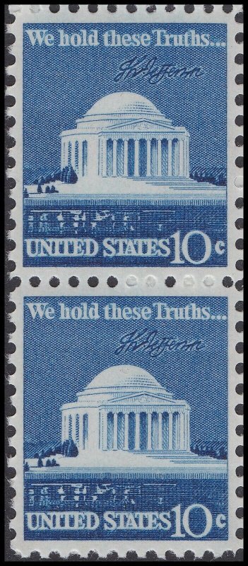 US 1510 Jefferson Memorial 10c vert pair (2 stamps) MNH 1973