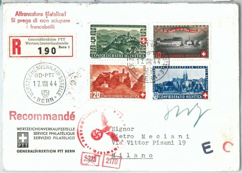 70130 -  SWIZZERLAND -  POSTAL HISTORY - SPECIAL Cover PRO PATRIA  censored 1944