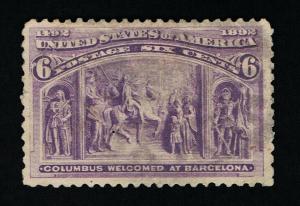 AFFORDABLE GENUINE SCOTT #235 USED 1893 PURPLE 6¢ COLUMBIAN EXPO ISSUE