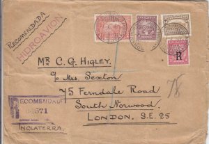 1930, Bogota, Columbia to London, England, Registered, Airmail, Sc #CF2 (32196)