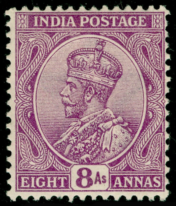 INDIA SG180, 8a deep mauve, M MINT. Cat £25.