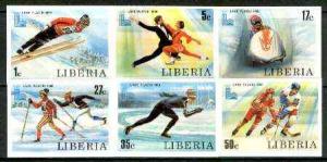 Liberia 1980 Lake Placid Winter Olympics set of 6 imperf ...