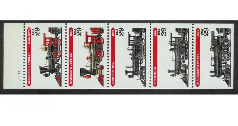 Scott US 2847a Trains Booklet Pane MNH