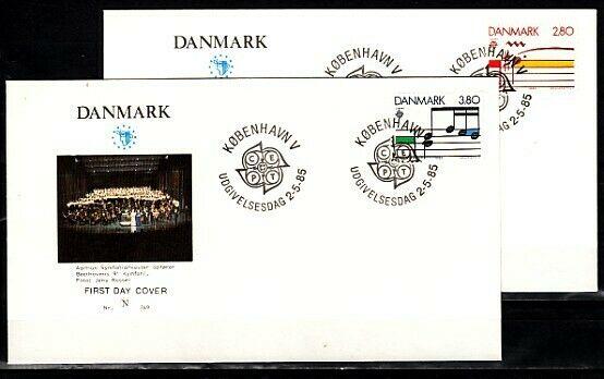 Denmark, Scott cat. 773-774. Europa Music Year issue. 2 First day covers. ^