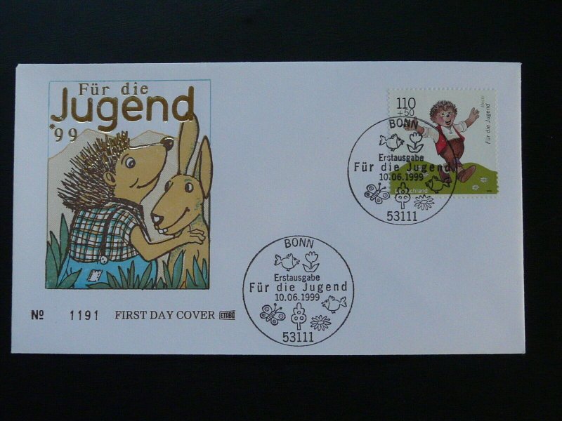 cartoon fiction character hedgehog children tales FDC 1999 Germany 84169