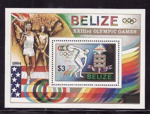 Belize-Sc#721- id9-unused NH sheet-Sports-Olympics-Los Angeles-1984-