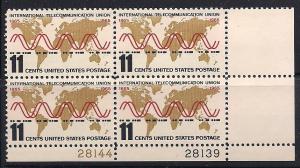 Plt Blk Sc# 1274 ITN'l Communications Union MNH #28144/28139