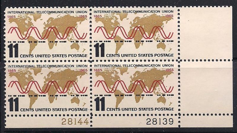 Plt Blk Sc# 1274 ITN'l Communications Union MNH #28144/28139
