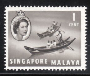 Singapore 1955 Sc 28 QEII 1c MH