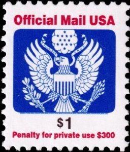 2006 $1 Eagle Official Mail USA Red & Blue Scott O161 Mint F/VF NH