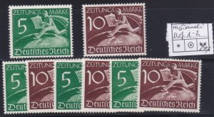 1939 Germany Foreign Newspaper Stamp (UM)-set