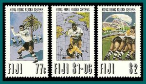 Fiji 1993 Rugby Sevens, MNH  #684-686,SG870-SG872