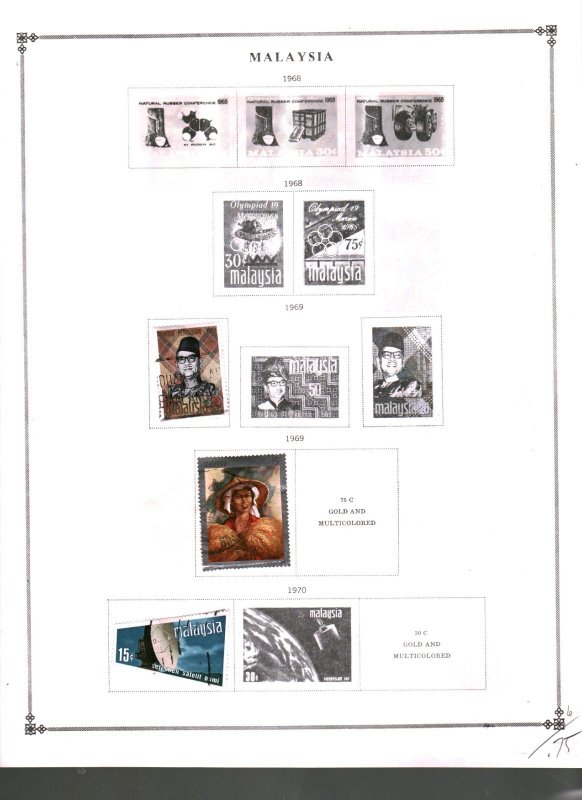 Collection, Malaysia & States, Mixed Pages 1963/1996 Catalog $38, Mint & Used