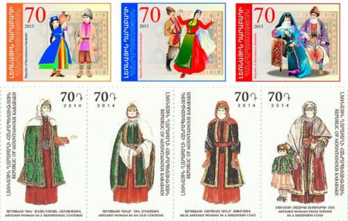 Armenia Karabakh Artsakh MNH** 2013-4 Folk Suits National Costumes self-adhesive 