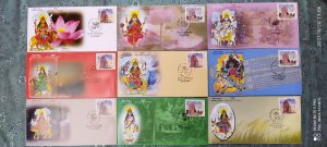 India 2020 Navratri Nav Durga Devi Goddess Hindu Mythology Set of 9 Sp CVR 18343