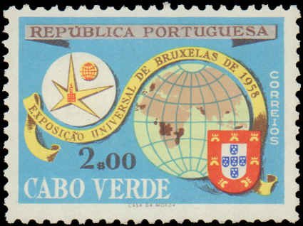 Cape Verde #302, Complete Set, 1958, Never Hinged