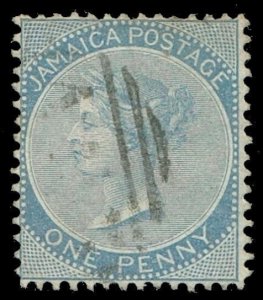 Jamaica 1870 QV 1d deep blue WATERMARK INVERTED fine used. SG 8w.