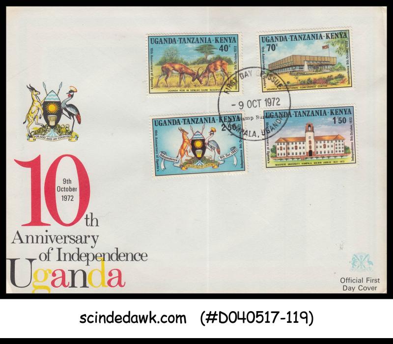 KENYA UGANDA TANZANIA - 1972 10th Anniversary of Independence UGANDA - 4V FDC