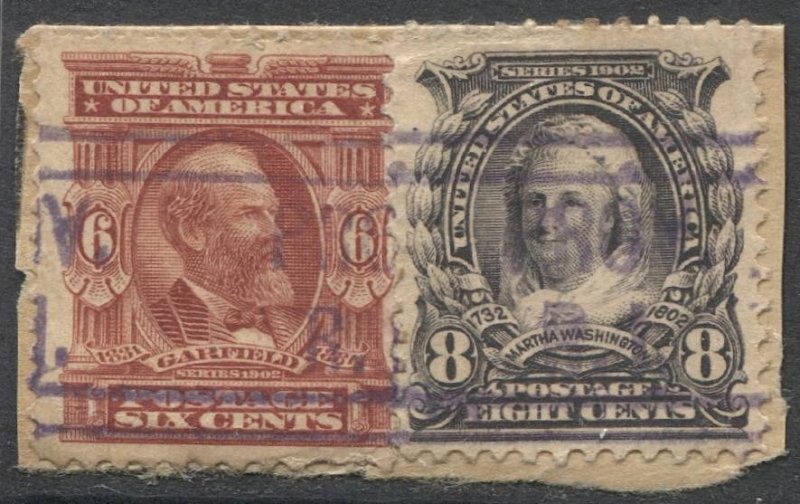 US 1902 Sc 305-306 F-VF  Used PROVIDENCE RI - PSS L-2 HS Better Blue Precancel