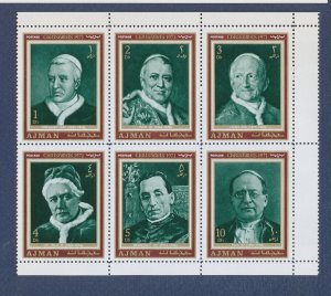 AJMAN - Michel 947-952  - MNH S/S - Catholic Popes, Christmas -