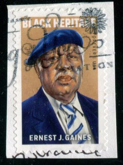 5753 US (63c) Ernest J Gaines SA, used on paper