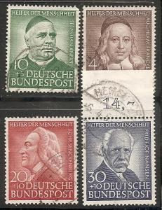 Germany  B334-37 Used 1953 Portraits CV $93.50