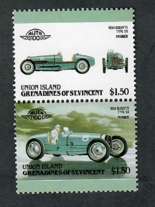 St. Vincent Grenadines - Union Island #160 Cars MNH attached pair