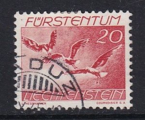 Liechtenstein  #C19  used   1939  birds 20rp