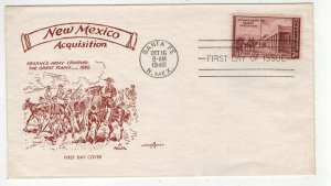 1946 NEW MEXICO STATEHOOD 944 Pent Arts KEARNEY's ARMY CROSSING GREAT PLAINS