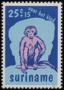 Suriname B242 - Mint-NH - 25c+15c Monkey (1977) (cv $0.80)