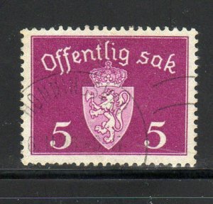 NORWAY #O10  1933  5o OFFICIAL       F-VF  USED