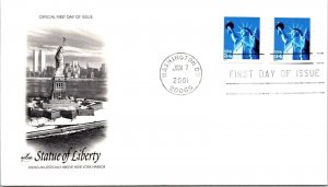 FDC 2001 SC #3466 Artcraft Cachet - Washington DC - Pair - J2793