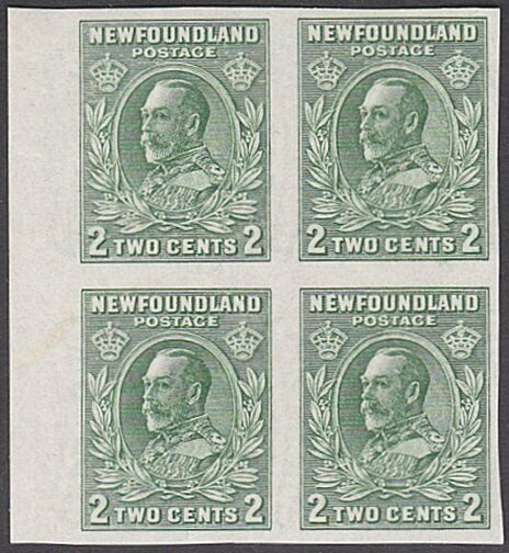 NEWFOUNDLAND 1932 GV 2c IMPERFORATE block of 4 fine MNH SG223a.............29234